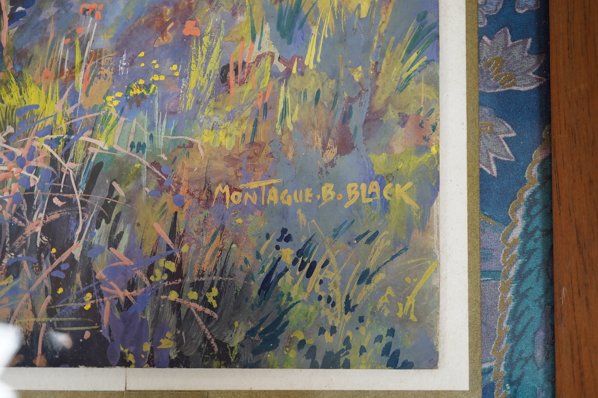 Montague Birrell Black (1884-1964), gouache, autumnal woodland scene, signed, 32 x 29cm. Condition - good